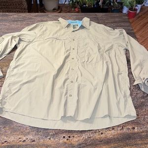 Gander Mountain khaki wrinkle resistant‎ button down lightweight plus Size 3XLT